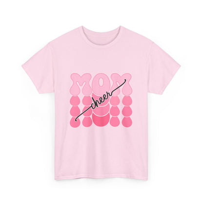 MOM Cheer – Pink Bubble Letter Spirit Tee
