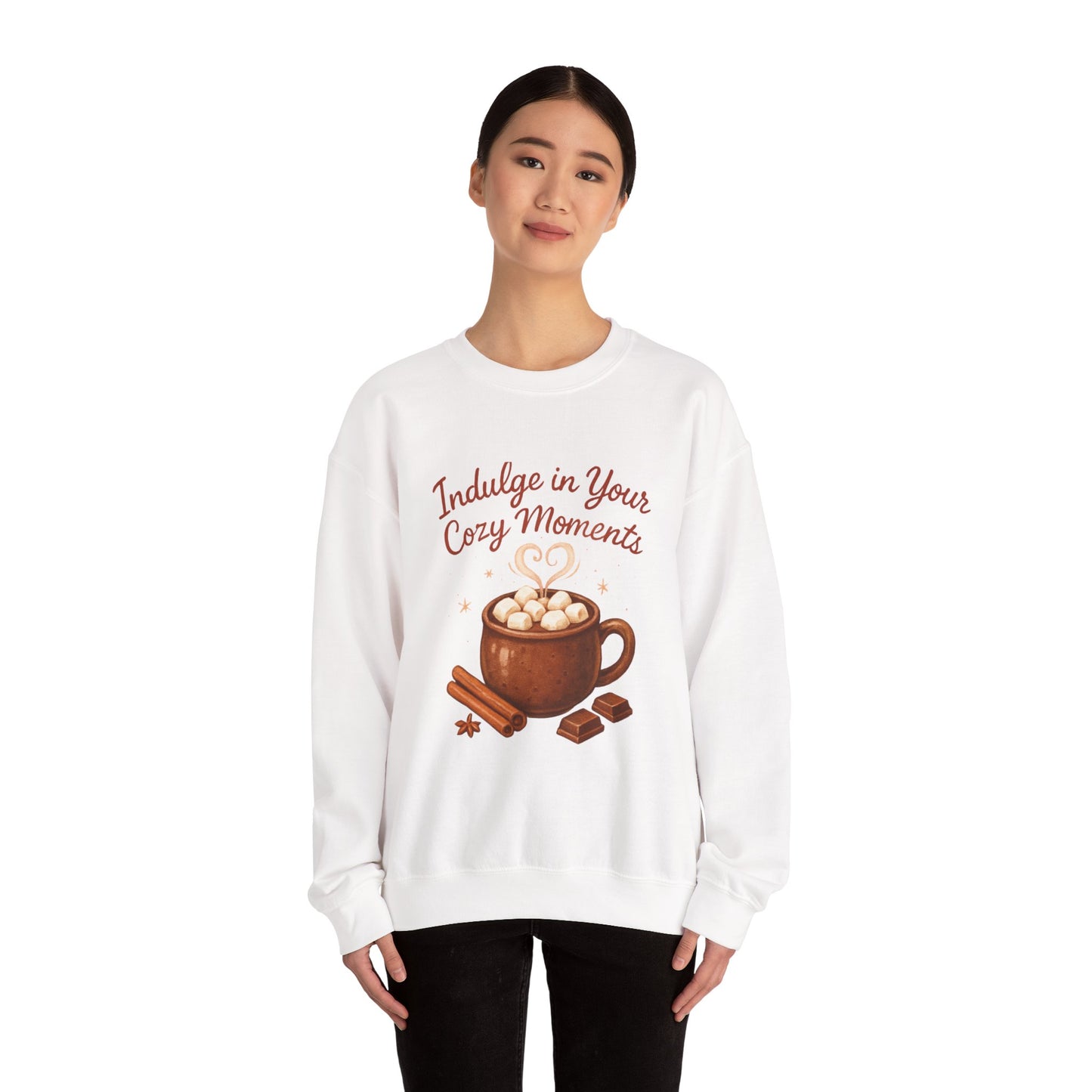 Cozy Hot Cocoa Crewneck Sweatshirt — "Indulge in Your Cozy Moments"