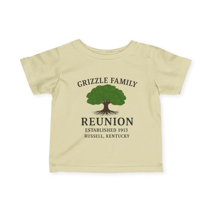 Grizzle Family Reunion Infant Tee, Baby Tee, Personalized Family Shirt, Cute Kid's Apparel, Gift for New Parents, Celebration Outfit