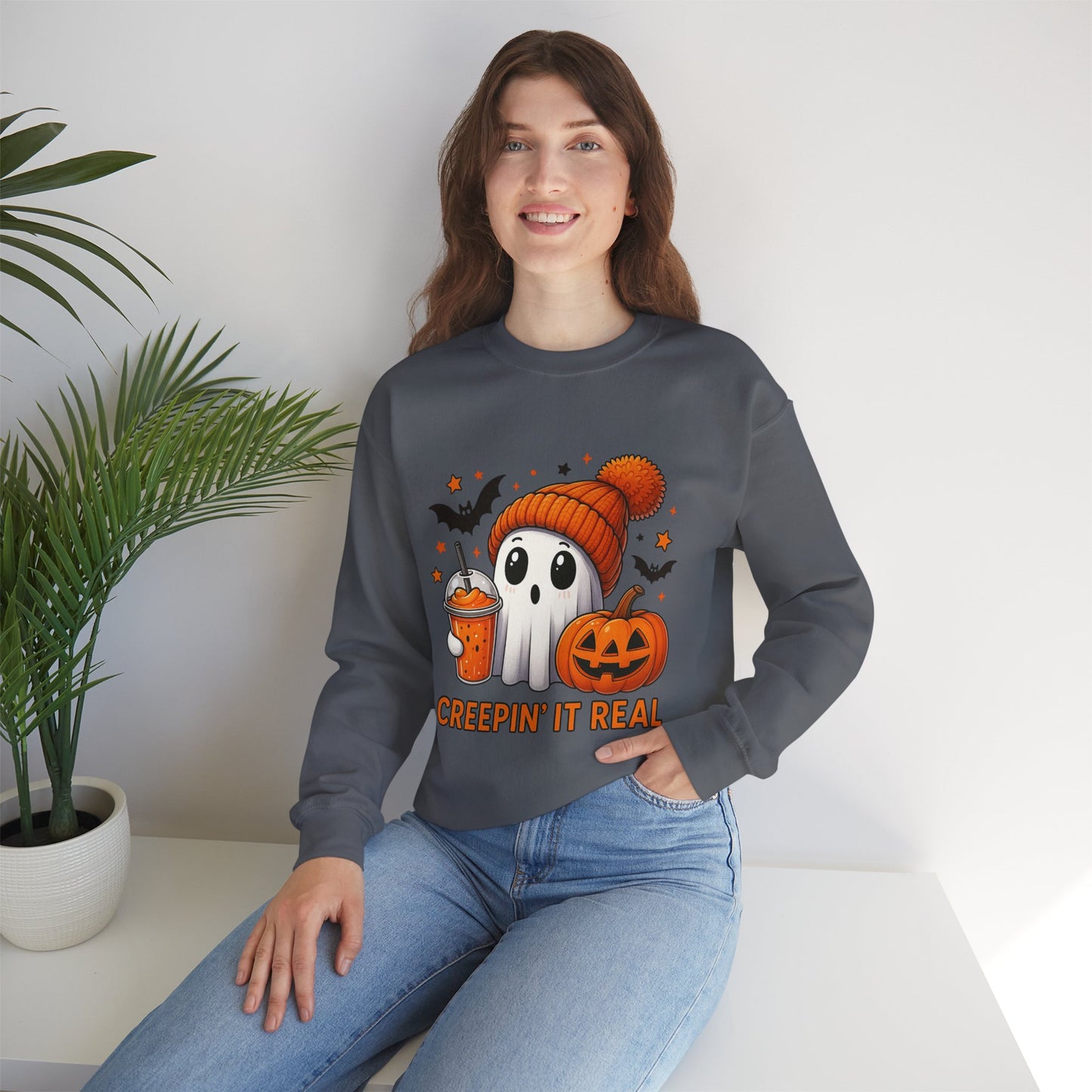 Creepin' It Real Ghost Halloween Sweatshirt