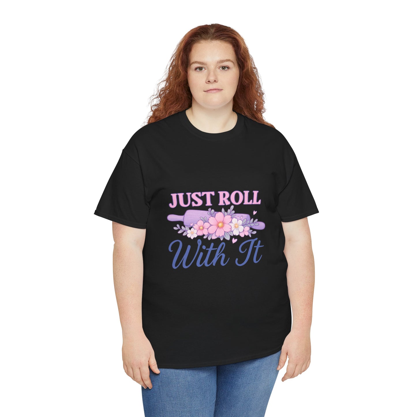 Floral Tee 'Just Roll With It'