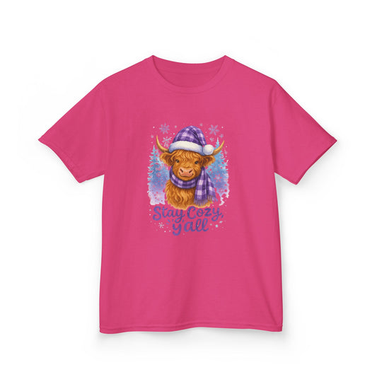 Cozy Highland Cow Holiday Tee - Stay Cozy, Y'all!