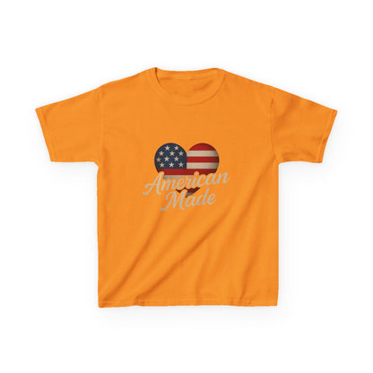 American Made Heart Dinosaur Christmas Kids Tee