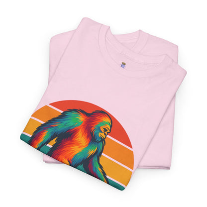 Colorful Bigfoot Unisex T-Shirt, Fun Graphic Tee for Nature Lovers, Perfect for Holidays, Festivals, Camping, Gifts
