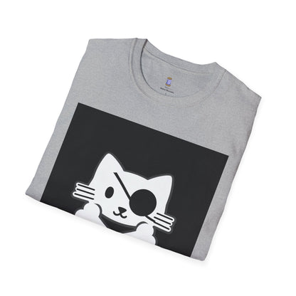 Pirate Cat Unisex T-Shirt, Playful Tee, Gift for Cat Lovers, Cute Animal Shirt, Fun Fashion for Parties, Casual Wear