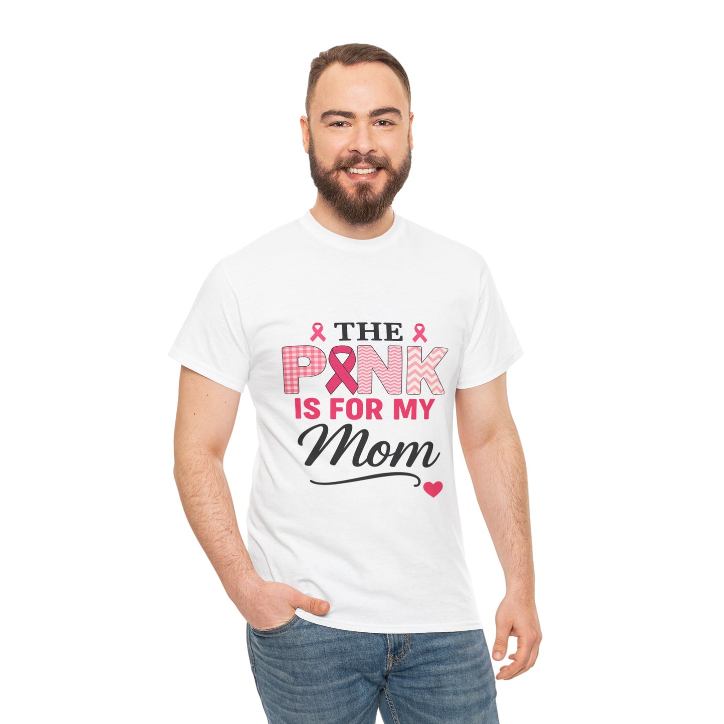 Mom's Strength: Pink Ribbon Breast Cancer Awareness Tee
