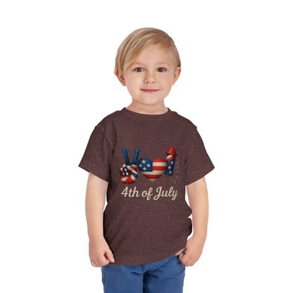 4th of July Peace & Heart Tee: Patriotic Toddler Shirt