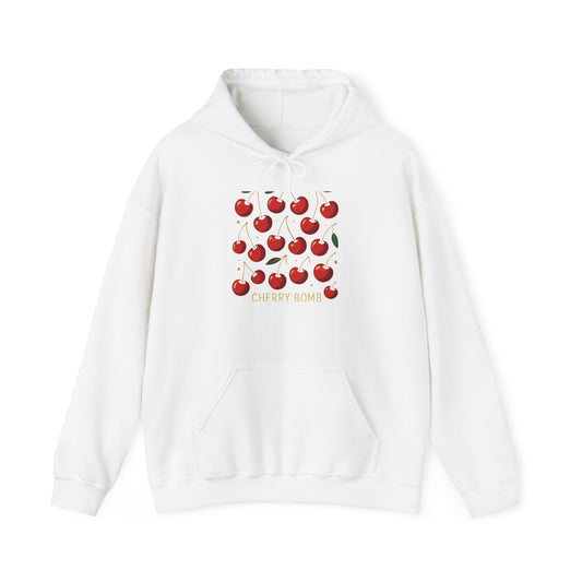 Cherry Pattern Hoodie — Cute Red Cherry Graphic Sweatshirt ("Cherry Koma")