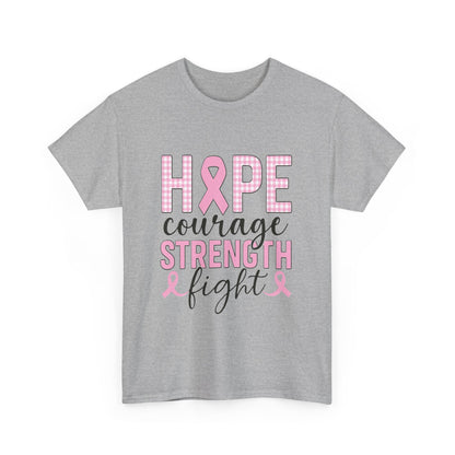 Hope, Courage & Strength Pink Ribbon Awareness Tee