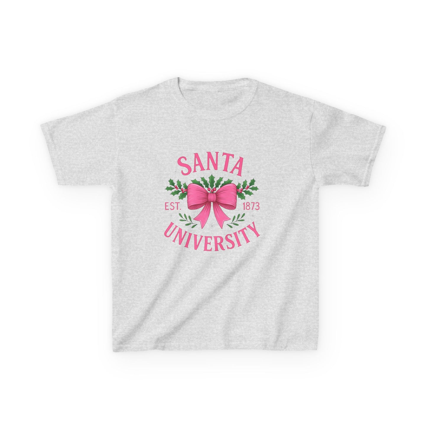 Santa University Dino Tee - Christmas Kids Shirt