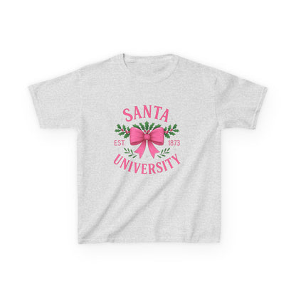 Santa University Dino Tee - Christmas Kids Shirt