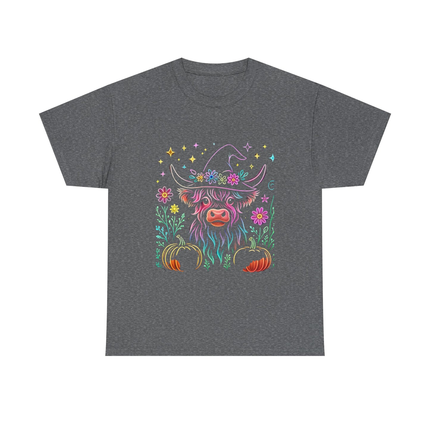 🎃 Magical Highland Cow Tee – Witchy Pumpkin Farm Shirt