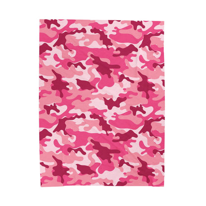 Pink Camo Plush Blanket - Cozy Throw for Girls, Kids, Bedroom Decor, Soft Blanket for Gift Giving, Snuggly Comforter