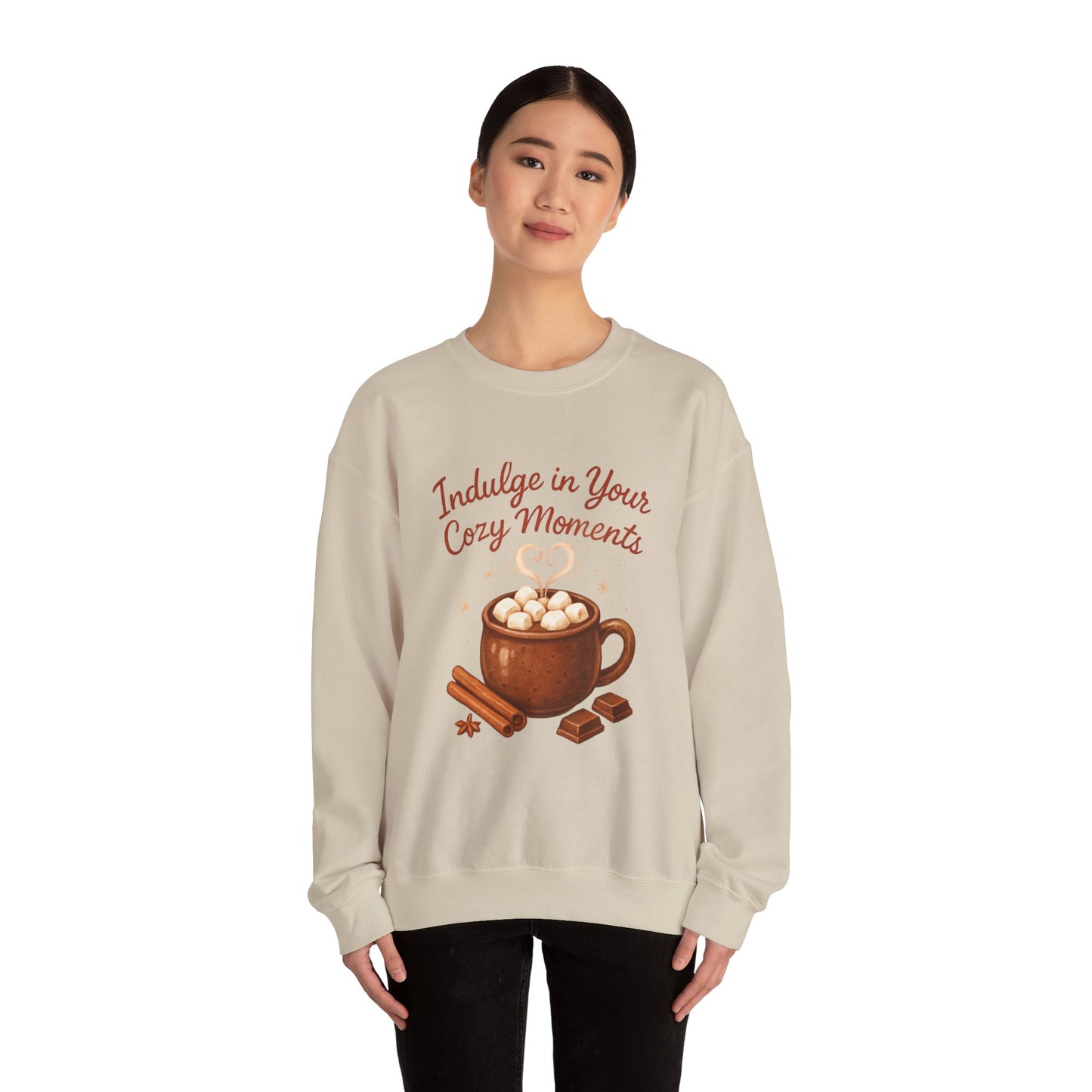 Cozy Hot Cocoa Crewneck Sweatshirt — "Indulge in Your Cozy Moments"
