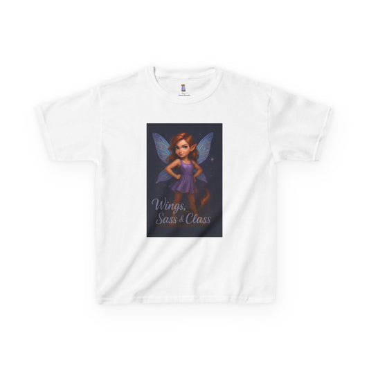 Whimsical Fairy Kids Tee, Magical Gift for Birthdays, Playdates, Dance Class, Cute Summer Shirt, Wings Sass & Class