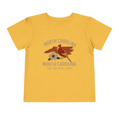 Toddler Tee - NC Cardinal and Dogwood Flower Design