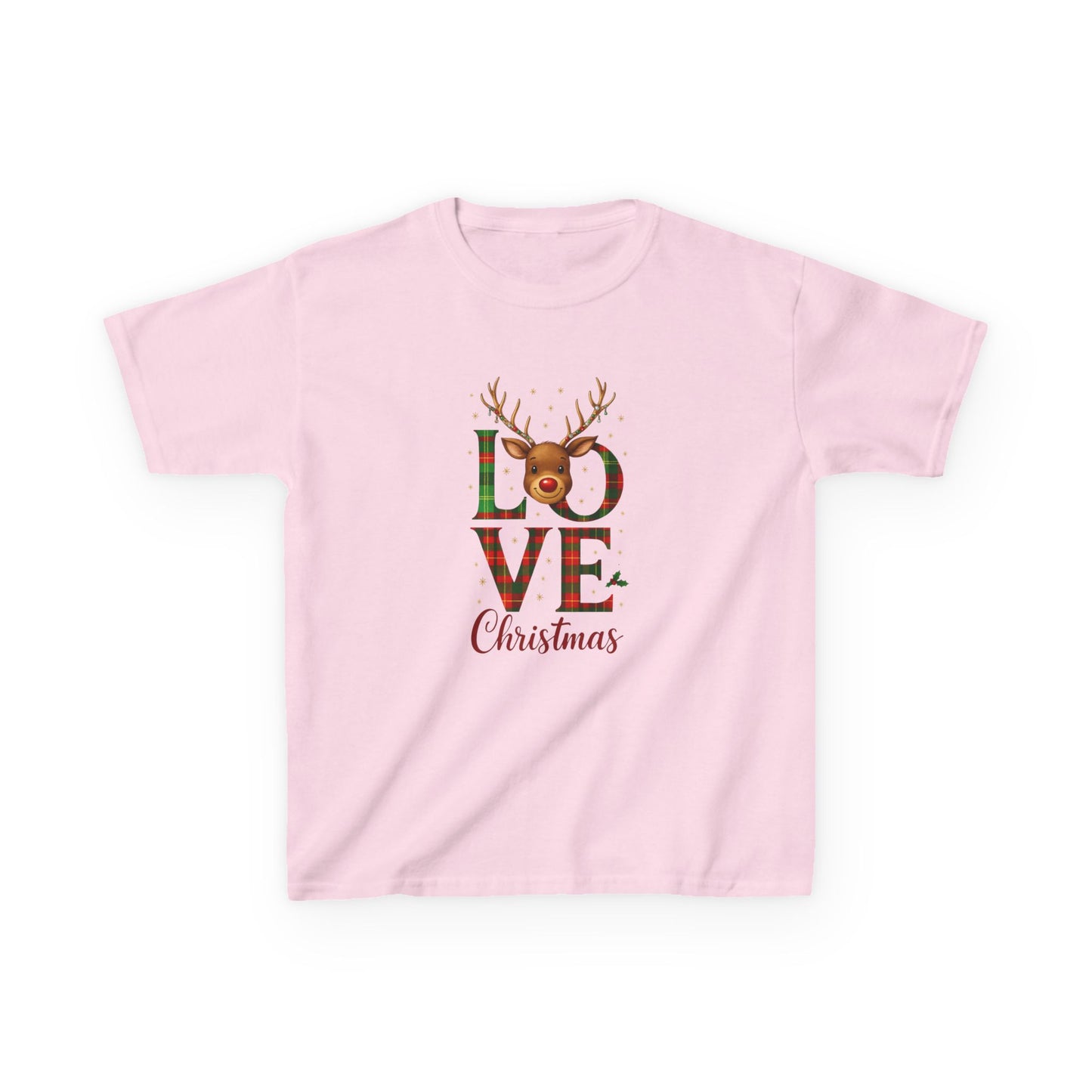 Love Christmas Dinosaur Kids Tee - Holiday Fun!