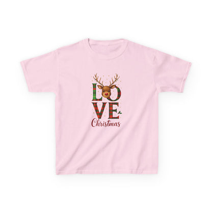 Love Christmas Dinosaur Kids Tee - Holiday Fun!