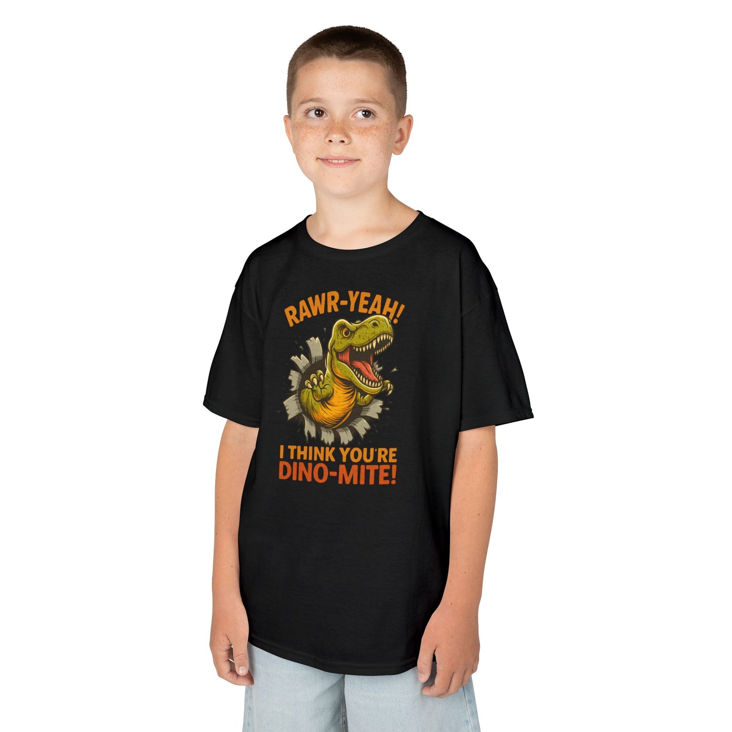 Dino-Mite Kids Tee - Fun Dinosaur T-Shirt for Boys and Girls, Perfect for Birthdays, Everyday Play, Dinosaur Lovers, Casual Wear
