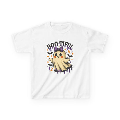 Boo-tiful Ghost Halloween Tee - Kids' Retro Graphic