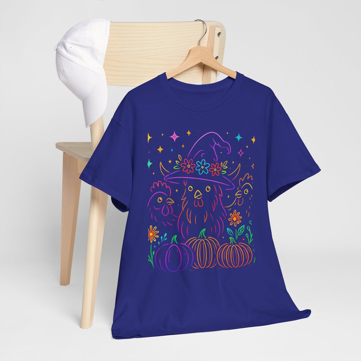 Witchy Chicken Tee – Magical Halloween Pumpkin Shirt