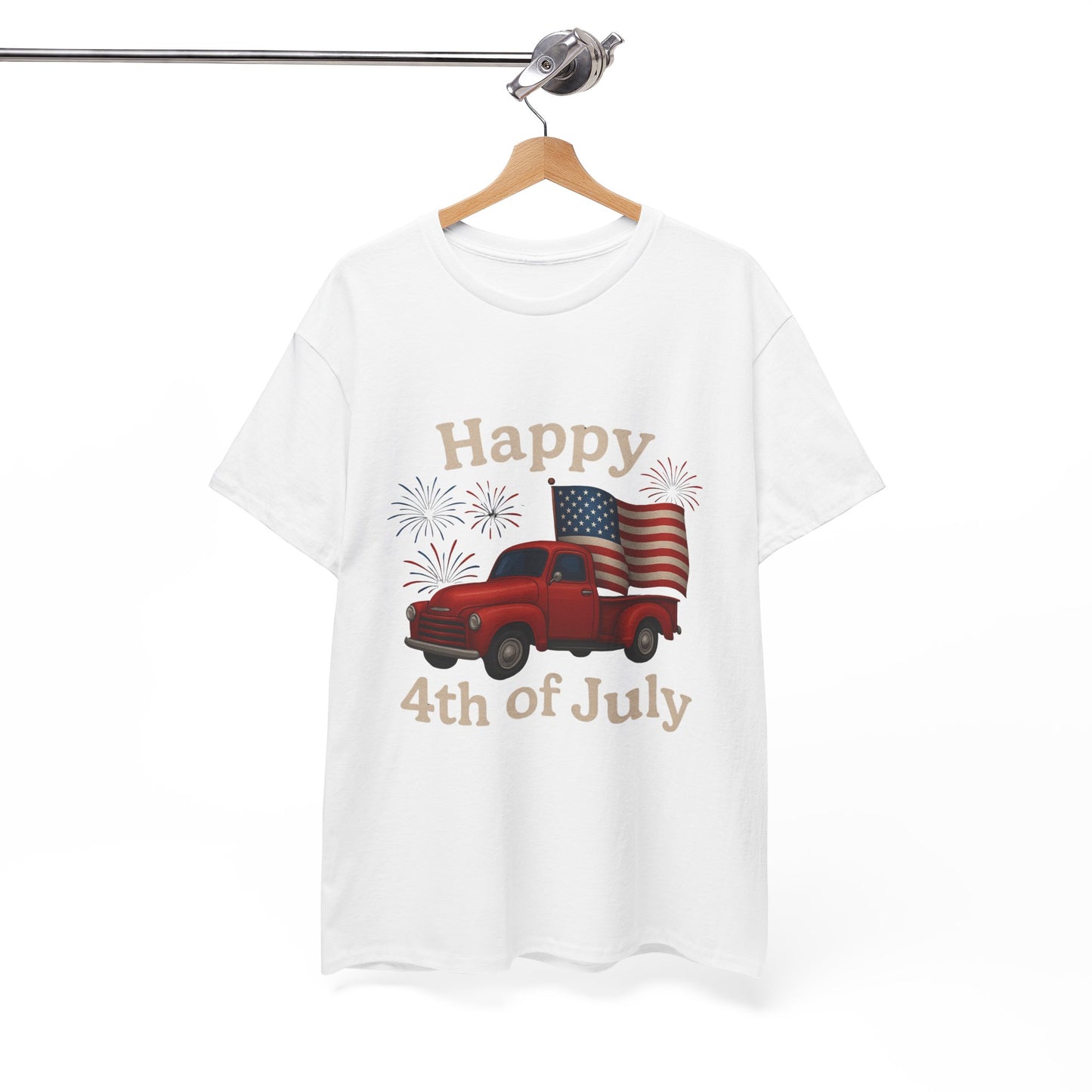 🚙 Happy 4th of July Truck Tee – Patriotic Vintage Pickup Shirt