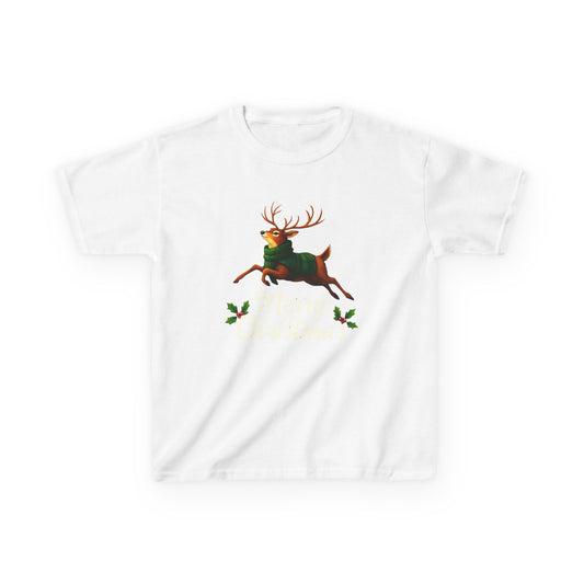 Merry Christmas Reindeer Kids Tee - Festive Dino Style