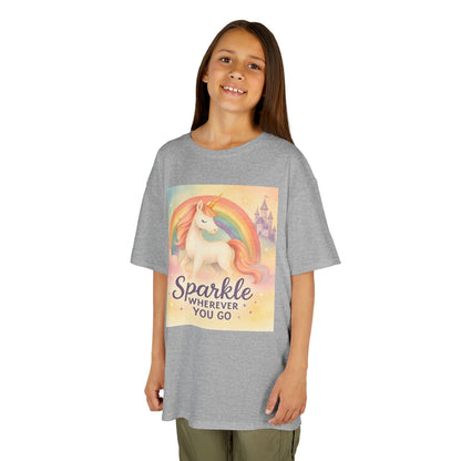 Kids Tee sprinkle where ever you go unicorn in the clouds