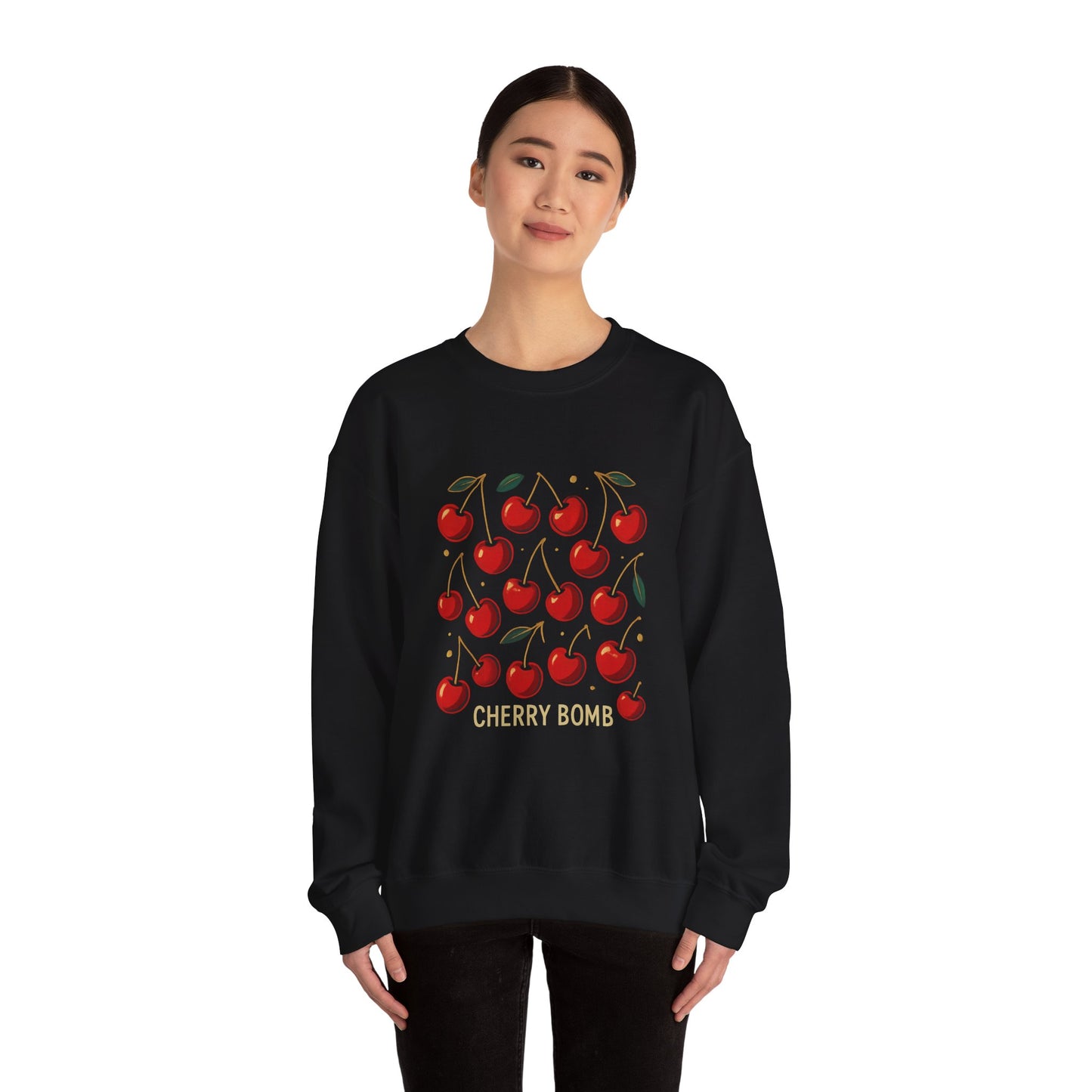 Cherry Bomb Crewneck Sweatshirt — Retro Cherry Graphic Pullover