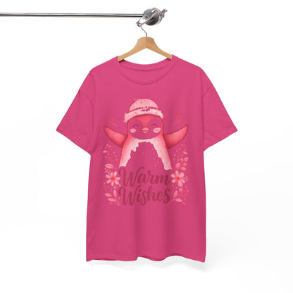Warm Wishes Pink Penguin Tee - Holiday Tee
