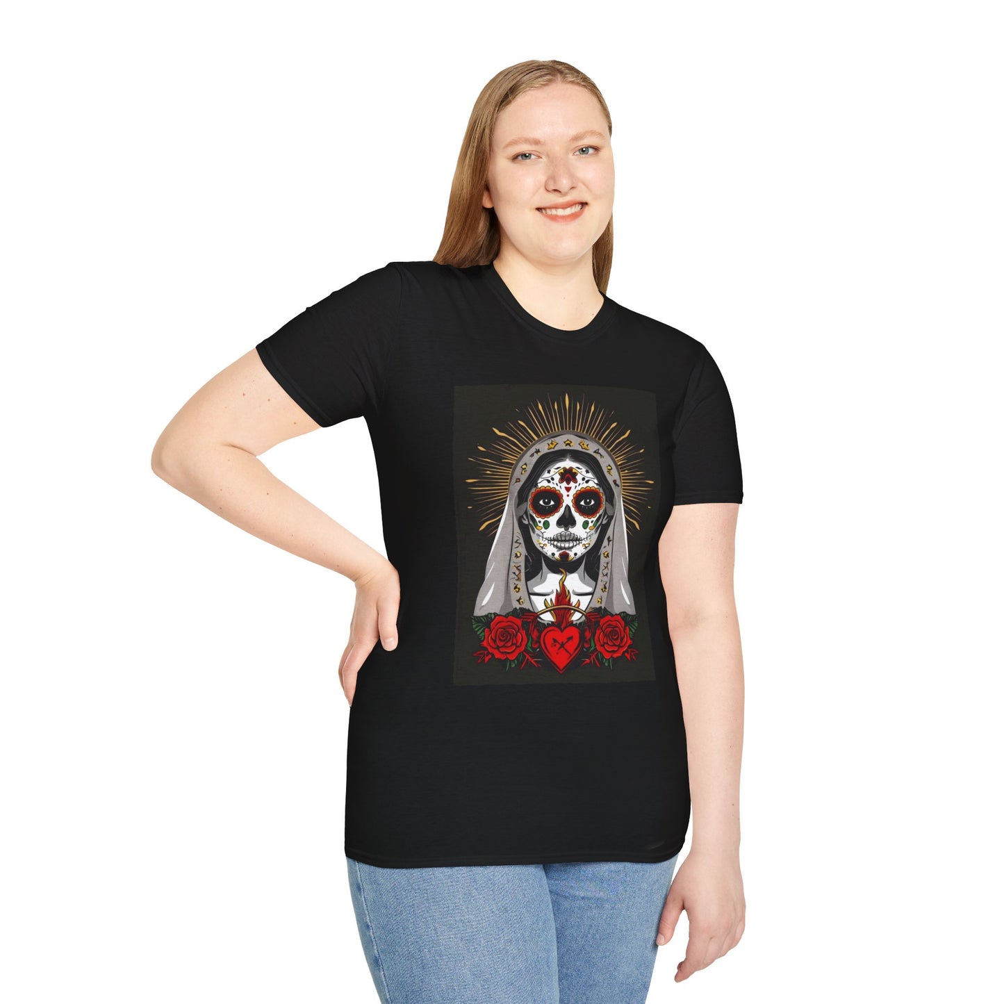 Day of the Dead Skull T-Shirt, Unisex Graphic Tee, Fall Fashion, Halloween Costume, Unique Gift for Her, Artistic Wear