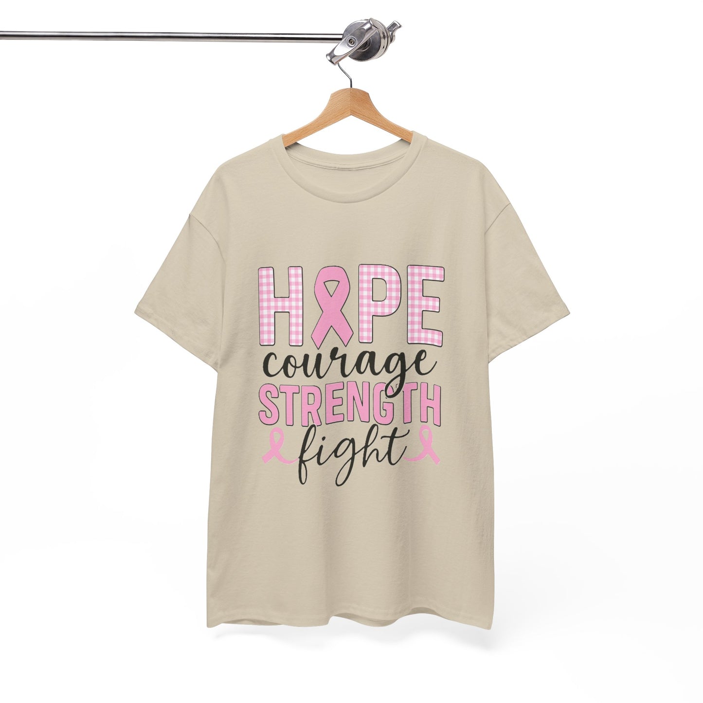 Hope, Courage & Strength Pink Ribbon Awareness Tee