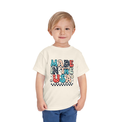 Toddler Tee Vintage Made in USA Retro Smiley Peace Sign Star Design