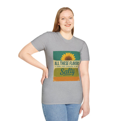 Sunflower Salty T-Shirt: Unisex Softstyle Tee for Sunshine Lovers, Casual Wear, Birthday Gift, Summer Vibes, Relaxed Style