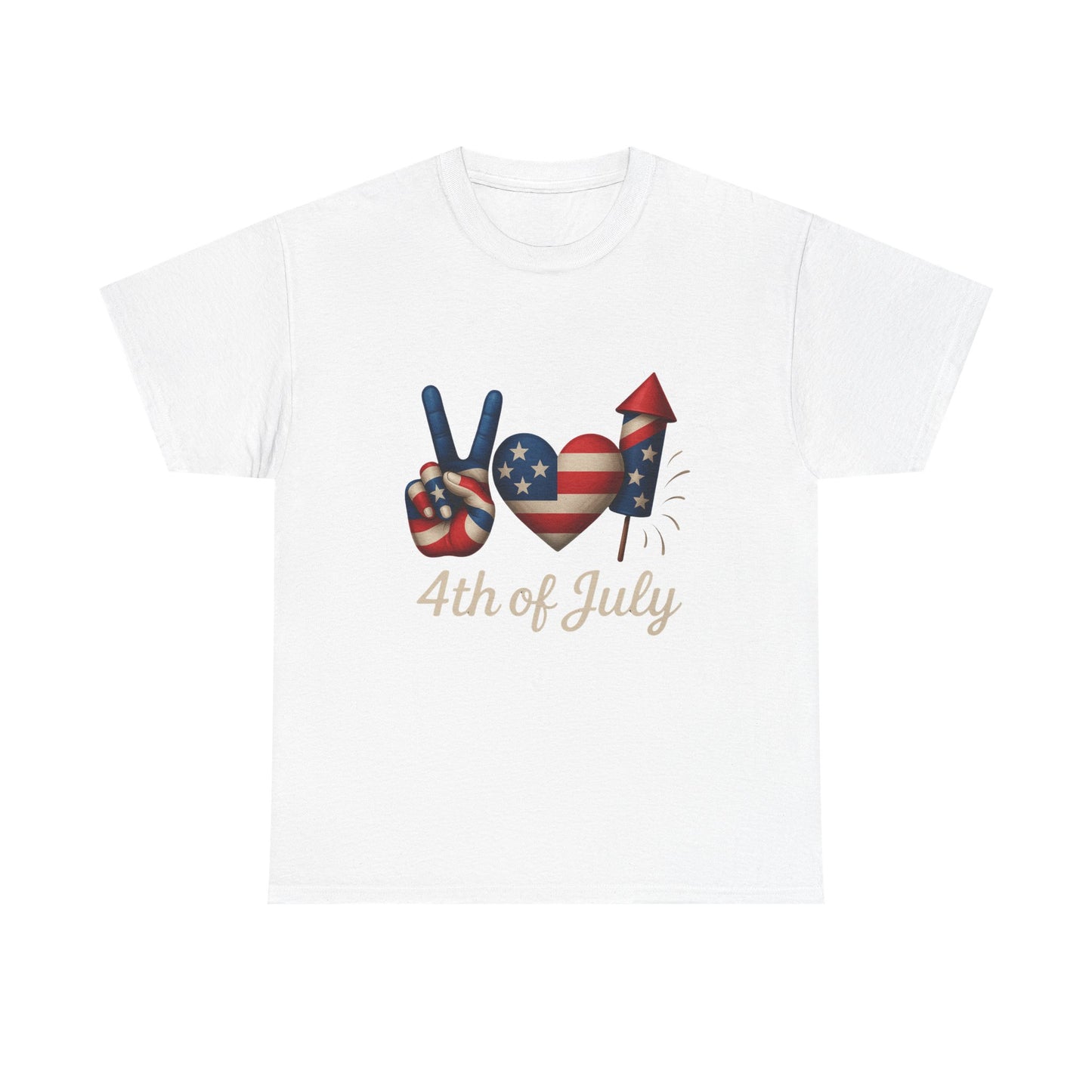 Peace Love Fireworks Tee – Patriotic 4th of July Shirt