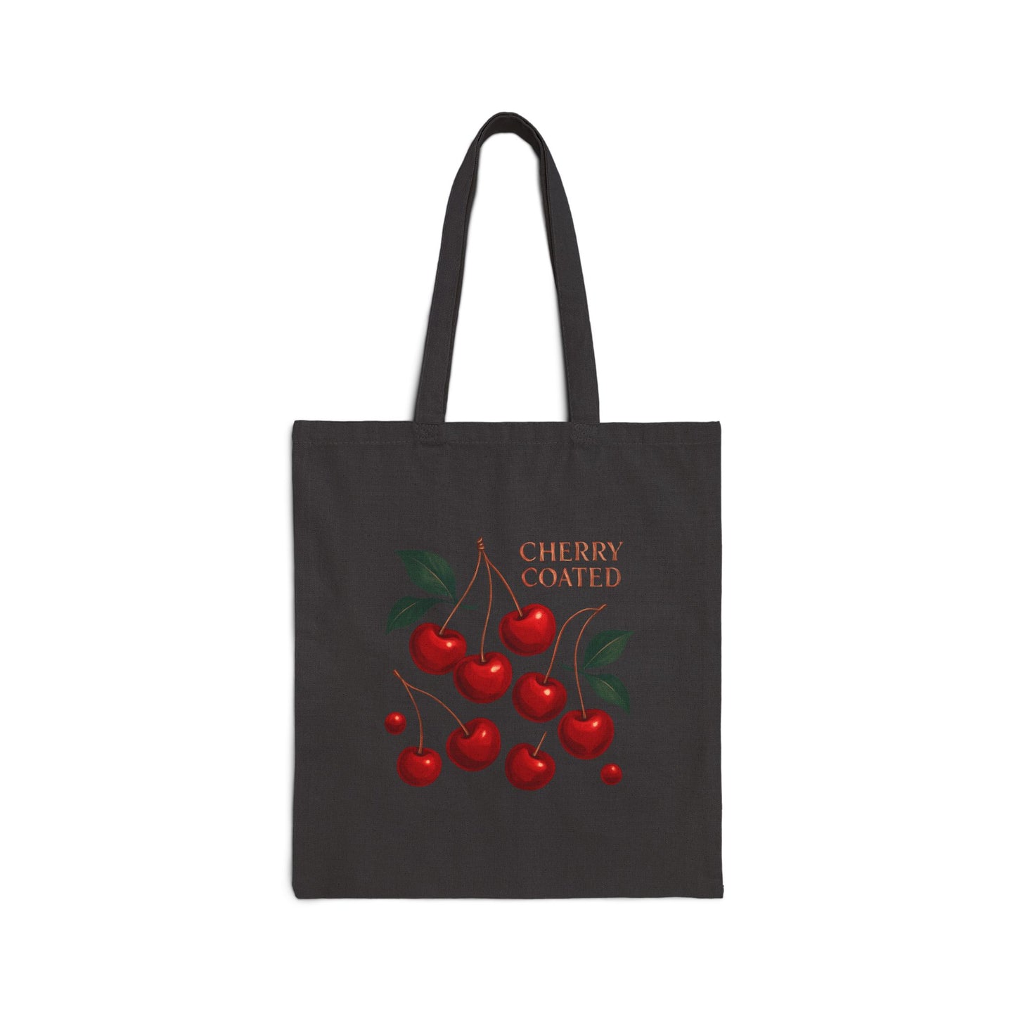 Cherry Coated Canvas Tote — Retro Cherry Grocery & Market Bag