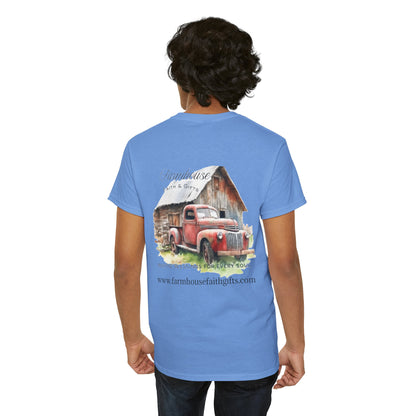 Rustic Farmhouse Unisex Tee, Country Style Shirt, Vintage Truck Tee, Back to Nature Apparel, Ideal Gift for Farm Lovers