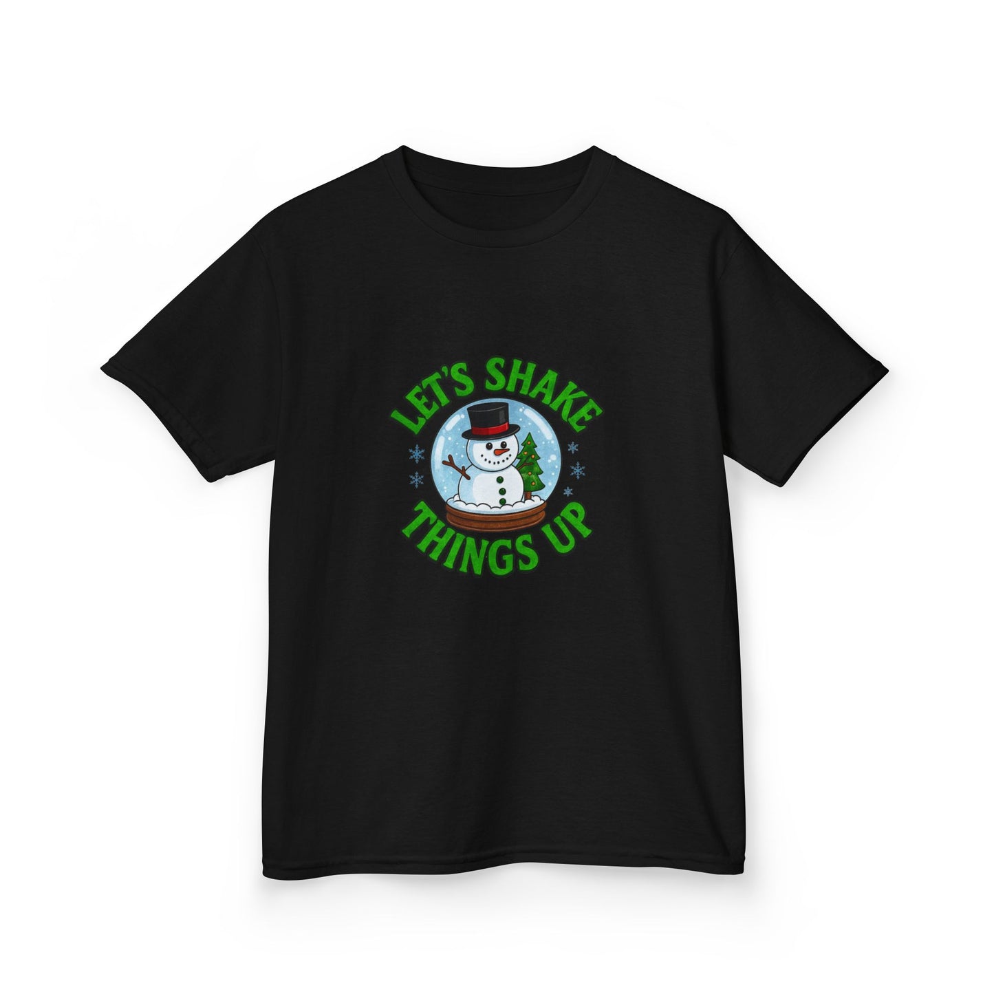 Snowman Dino Globe Kids Christmas Tee