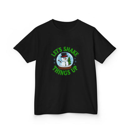 Snowman Dino Globe Kids Christmas Tee