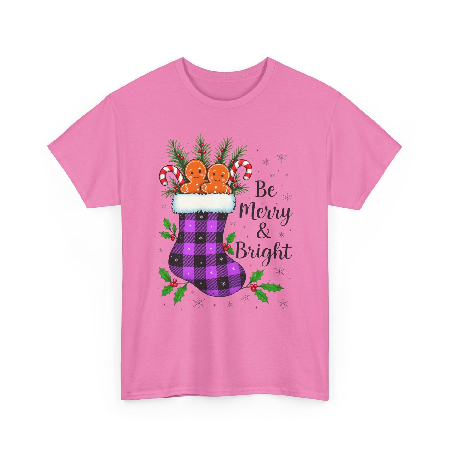Buffalo Plaid Stocking Unisex Tee - Be Merry & Bright