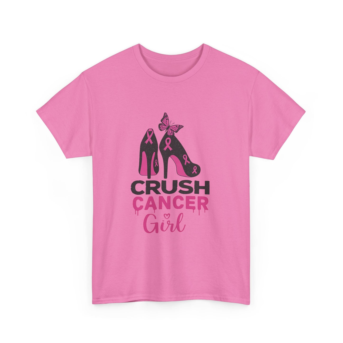 Crush Cancer Girl Tee: High Heels, Pink Ribbon, Hope