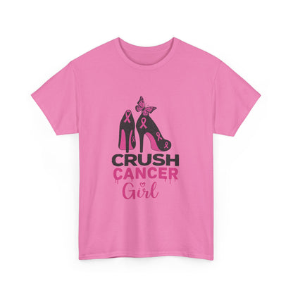 Crush Cancer Girl Tee: High Heels, Pink Ribbon, Hope