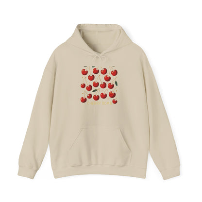 Cherry Pattern Hoodie — Cute Red Cherry Graphic Sweatshirt ("Cherry Koma")