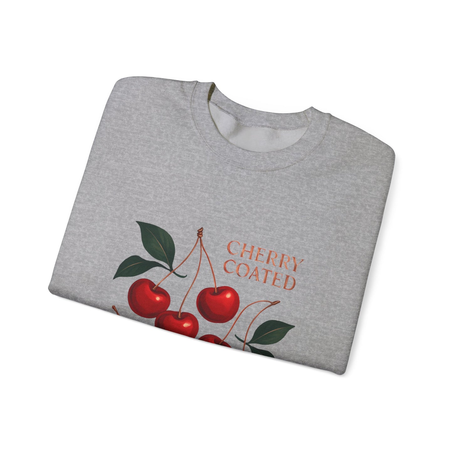 Cherry Coated Crewneck Sweatshirt — Retro Cherry Graphic Pullover
