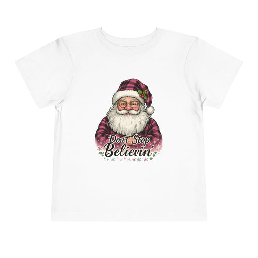 Santa 'Don't Stop Believin' Toddler Christmas Tee