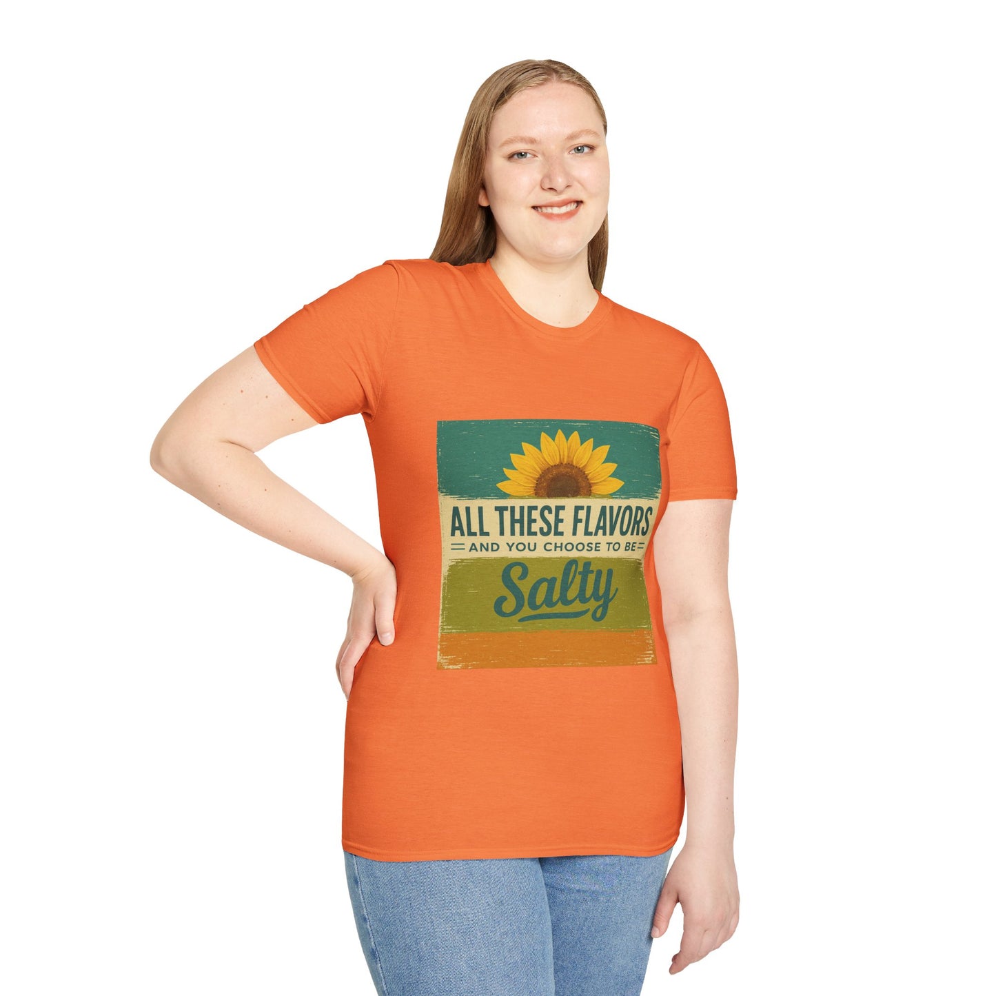 Sunflower Salty T-Shirt: Unisex Softstyle Tee for Sunshine Lovers, Casual Wear, Birthday Gift, Summer Vibes, Relaxed Style