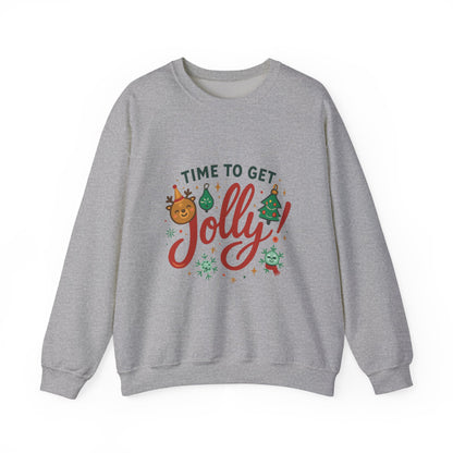 Holiday Sweatshirt - "Time to Get Jolly!" Christmas Crewneck