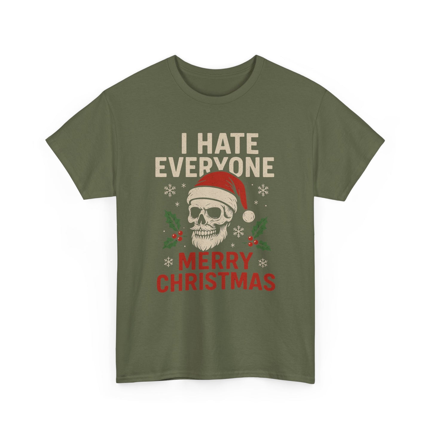 Grumpy Santa Skull Christmas Tee