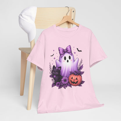 Pastel Halloween Ghost Cat Tee