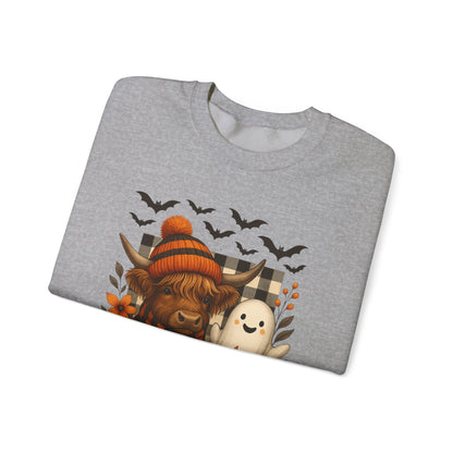 Happy Halloween Cow & Ghost Crewneck Sweatshirt